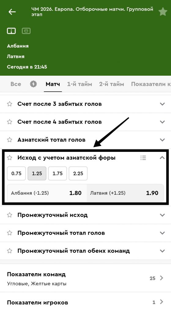 Азиатская фора в футболе