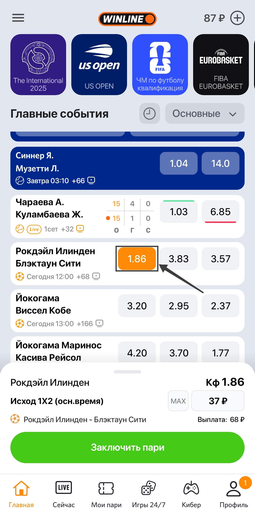 Коэффициент на ординар